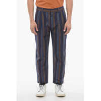 Pantaloni casual Bayadere Patterned Cotton Chinos Pants Barbati