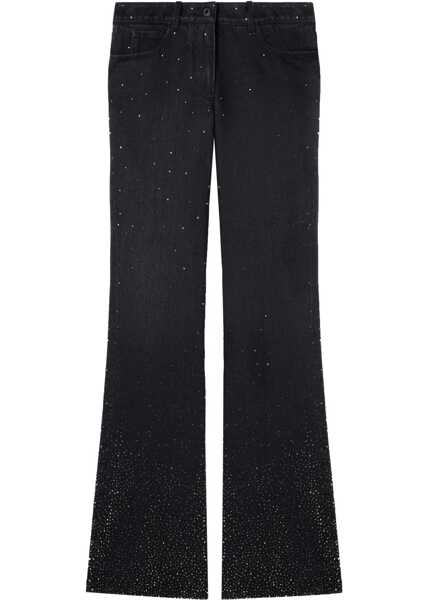 Blugi skinny Off-White Low Rise Bling Flared Fit Denims With All-Over Rhinestones 2 Black Femei (BM 17228111) 1