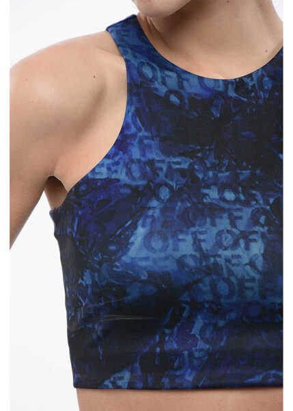 Bluze Off-White Printed Aop Crop Top Blue Femei (BM 17228243) 3