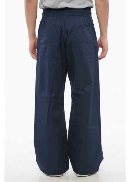 Pantaloni casual Viktor & Rolf Cotton Blend Wide Leg Pants With Drawstring Blue Barbati (BM 17228294) 2