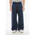 Viktor & Rolf Cotton Blend Wide Leg Pants With Drawstring Blue
