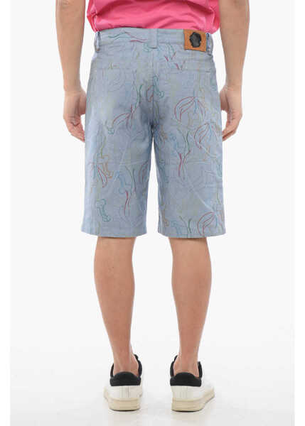 Pantaloni scurti Viktor & Rolf 5-Pocketed Printed Cotton Shorts Light Blue Barbati (BM 17228297) 2