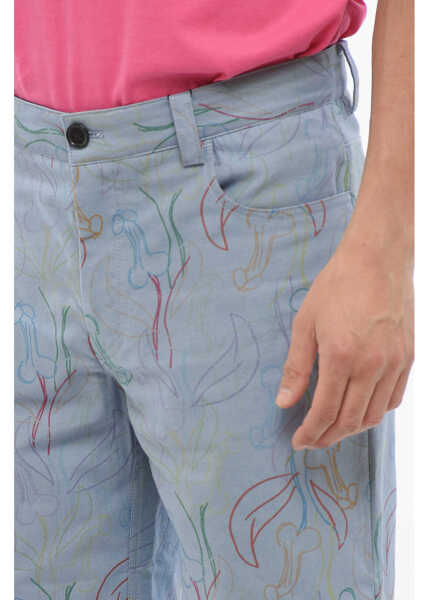Pantaloni scurti Viktor & Rolf 5-Pocketed Printed Cotton Shorts Light Blue Barbati (BM 17228297) 3