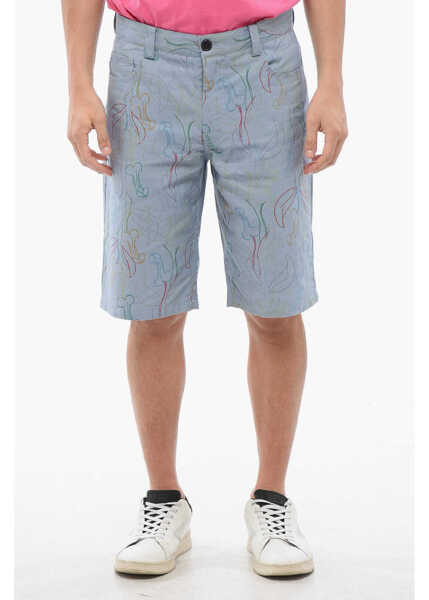 Pantaloni scurti Viktor & Rolf 5-Pocketed Printed Cotton Shorts Light Blue Barbati (BM 17228297) 1