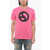 Acne Studios Cotton Crew-Neck T-Shirt With Contrast Print Pink
