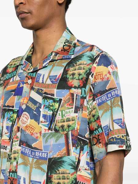 Camasi casual RHUDE All-Over Printed Silk Voyage Shirt Multicolor Barbati (BM 17228483) 5