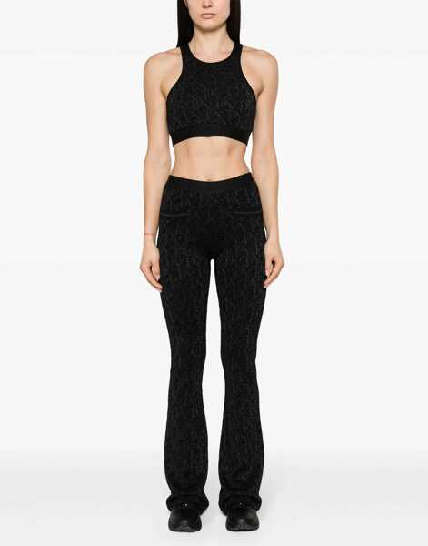 Bluze Palm Angels Monogram Lurex Crop Top Black Femei (BM 17228522) 2