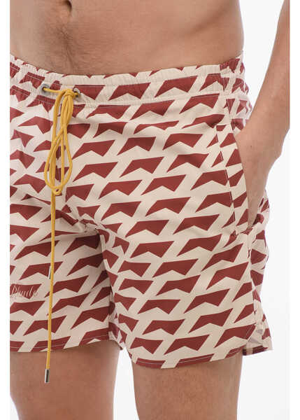 Sorturi de baie RHUDE Geometrical Motif Dolce Vita Swim Shorts Beige Barbati (BM 17228762) 3