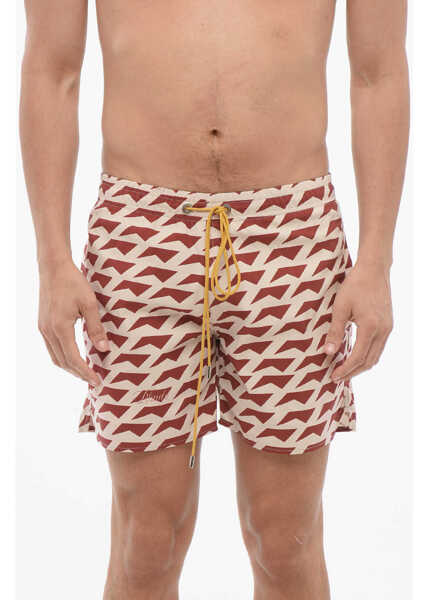 Sorturi de baie RHUDE Geometrical Motif Dolce Vita Swim Shorts Beige Barbati (BM 17228762) 1