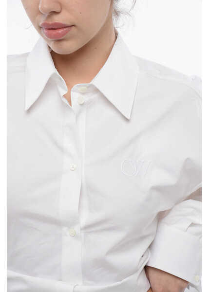 Camasi casual Off-White Double-Layered Bookish Shirt With Embroidered Logo White Femei (BM 17228771) 3