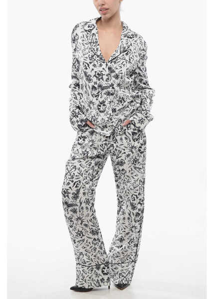 Camasi casual Off-White Printed Satin Tattoo Pajama Shirt White Femei (BM 17228777) 4