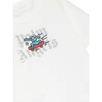 Tricouri Palm Angels pentru Baieti - Tricouri Palm Angels Keith Haring Cotton Crew-Neck T-Shirt With Embossed Detail White Baieti (BM 17228792) - B-mall.ro