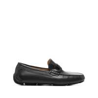 Mocasini Black Loafers With Ganicini Plaque On The Front In Leather Man Barbati