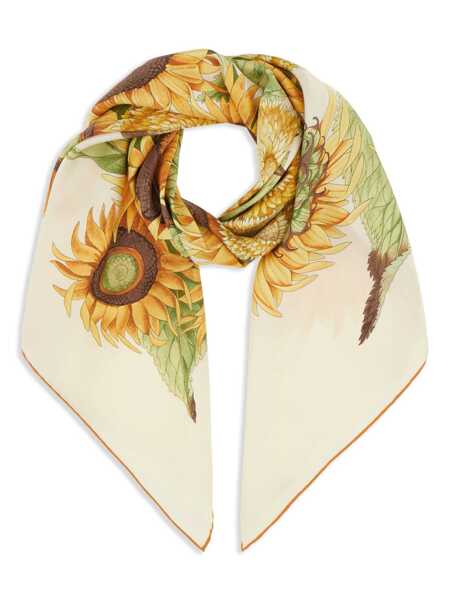 Esarfe Salvatore Ferragamo Salvatore Ferragamo Printed Silk Foulard Beige Femei (BM 17229988) 1