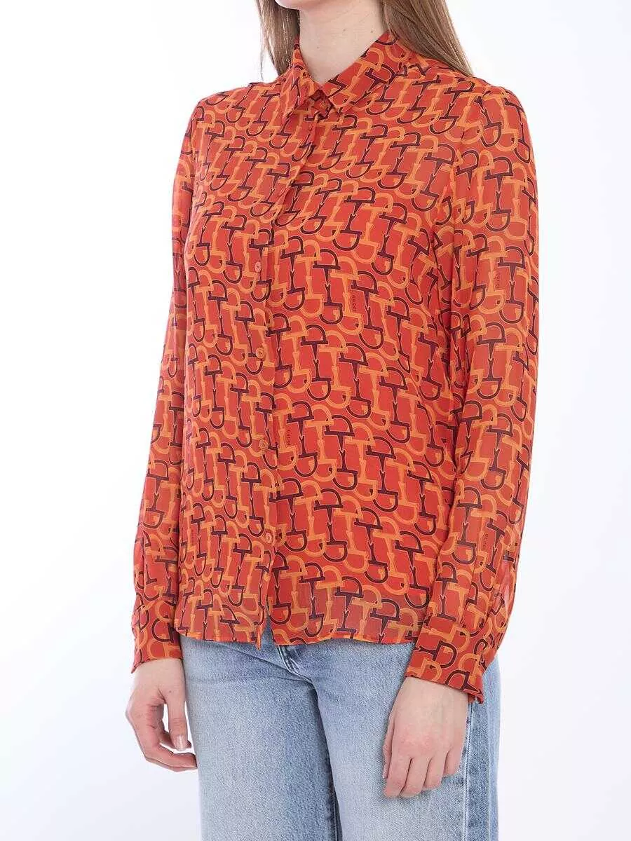 Bluze Gucci Printed Silk Blouse ORANGE Femei (BM 17230057) 2