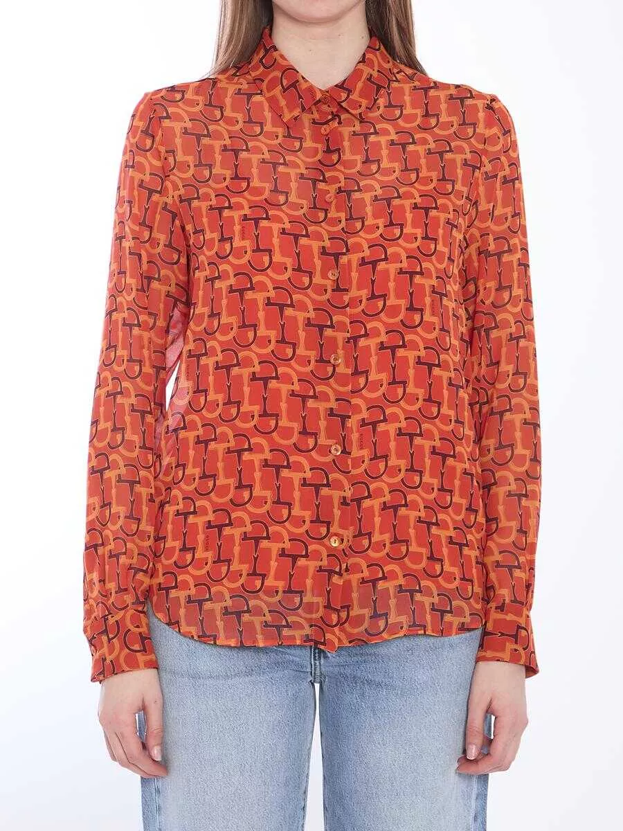 Bluze Gucci Printed Silk Blouse ORANGE Femei (BM 17230057) 1