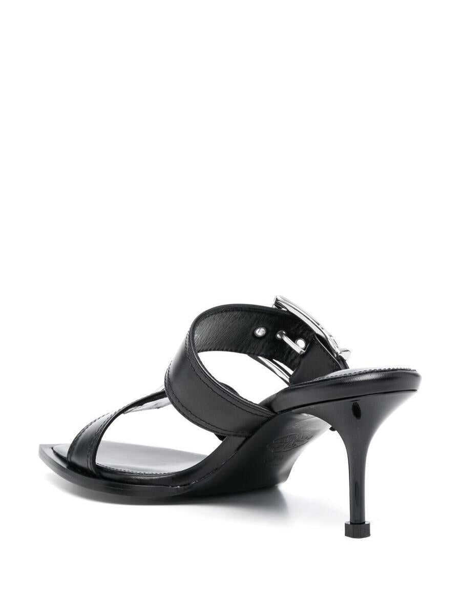 Pantofi cu toc Alexander McQueen Alexander McQueen Buckled Leather Mules Black Femei (BM 17230876) 2