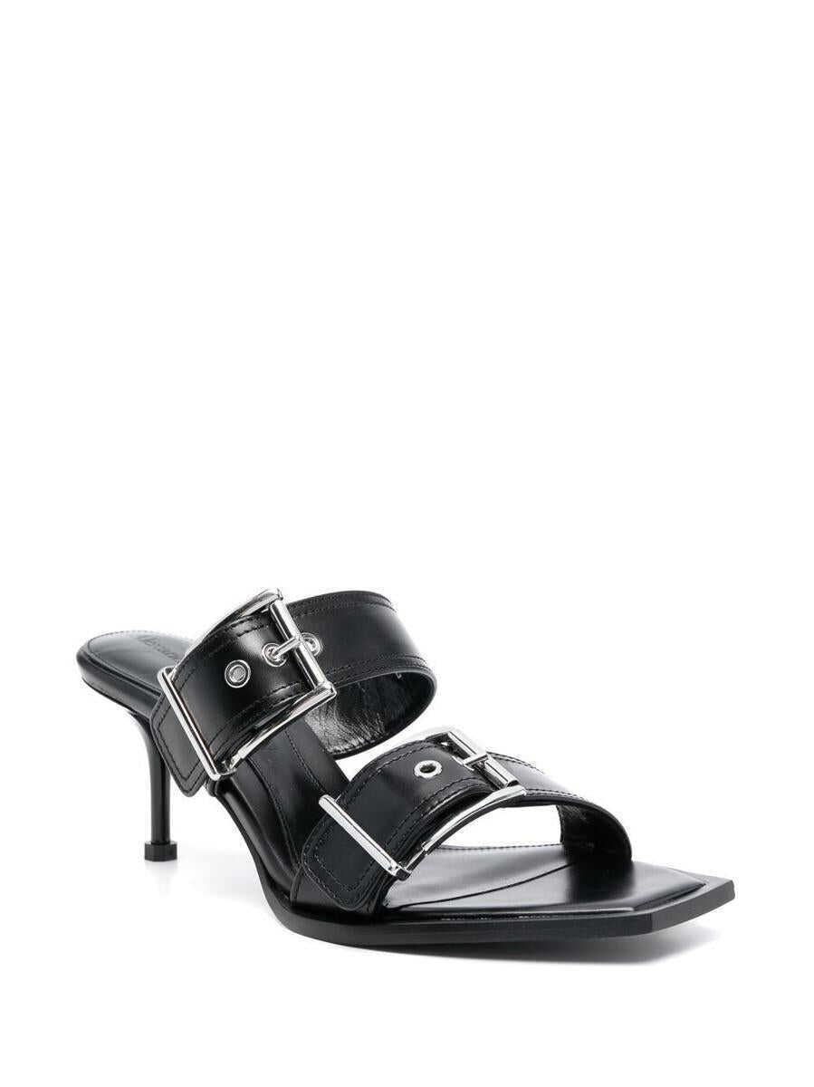 Pantofi cu toc Alexander McQueen Alexander McQueen Buckled Leather Mules Black Femei (BM 17230876) 3