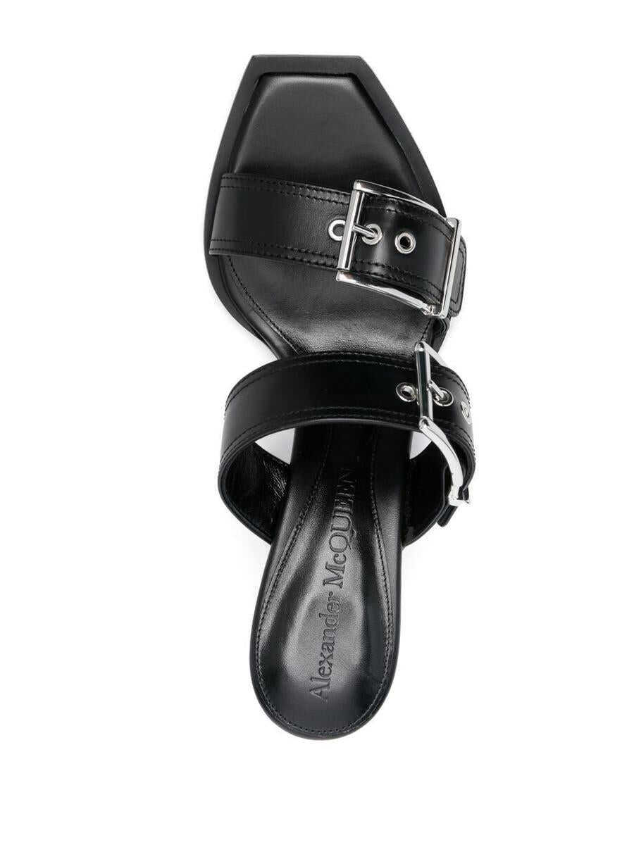 Pantofi cu toc Alexander McQueen Alexander McQueen Buckled Leather Mules Black Femei (BM 17230876) 4