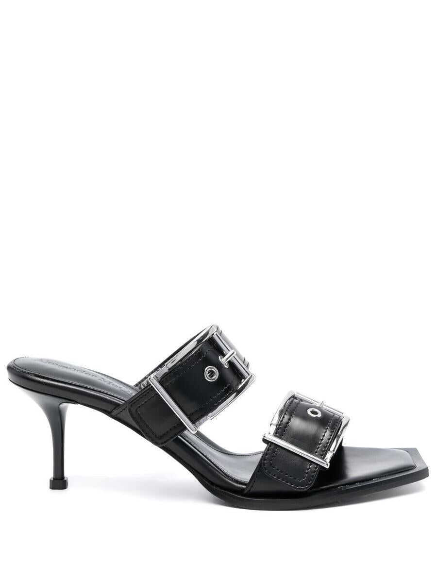 Pantofi cu toc Alexander McQueen Alexander McQueen Buckled Leather Mules Black Femei (BM 17230876) 1