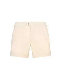 Sorturi de baie Beige Swim Shorts With Side Adjustable Straps And Logo Patch On The Side In Tech Fabric Man Barbati