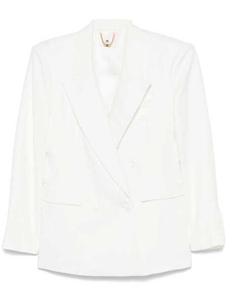 Sacouri Elisabetta Franchi Elisabetta Franchi Linen Blend Double-Breasted Jacket Beige Femei (BM 17232394) 1