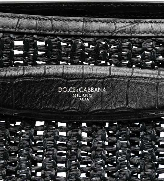 Genti de mana Dolce & Gabbana Woven Mesh Shopping Bag BLACK Barbati (BM 17234153) 4