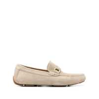 Mocasini Beige Loafers With Ganicini Plaque On The Front In Suede Man Barbati