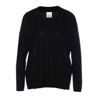Pulovere Blue Sweater With V Neck In Wool Woman Femei
