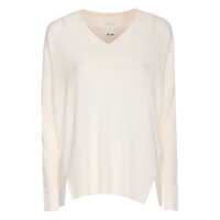 Pulovere White Sweater With V Neck In Wool Woman Femei
