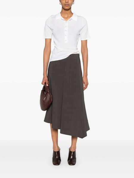 Pulovere Allude White Sweater With Classic Collar And Button Closure In Wool Woman WHITE Femei (BM 17236504) 2