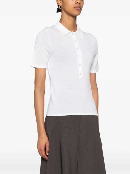Pulovere Allude White Sweater With Classic Collar And Button Closure In Wool Woman WHITE Femei (BM 17236504) 3