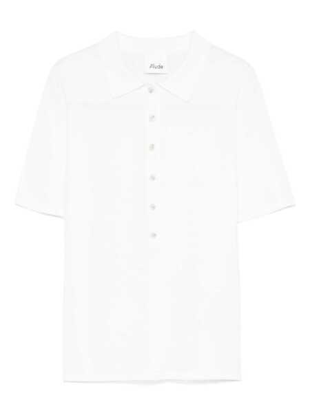 Pulovere Allude White Sweater With Classic Collar And Button Closure In Wool Woman WHITE Femei (BM 17236504) 1