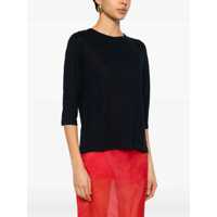 Imbracaminte Allude Dama - Tricouri Allude Blue T-Shirt With Boat Neckline And Long Sleeves In Linen Woman BLUE Femei (BM 17236507) - B-mall.ro