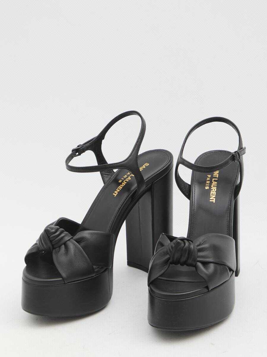 Sandale Saint Laurent Bianca Black Leather Sandals Black Femei (BM 17236849) 5