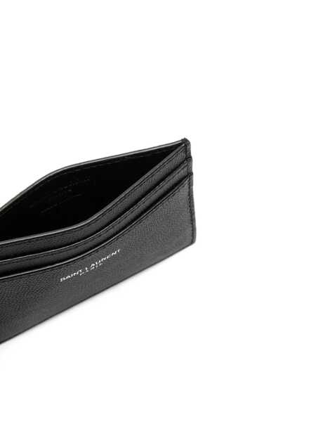 Portofele Saint Laurent Saint Laurent Logo-Stamp Card Holder Black Barbati (BM 17237035) 3