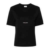 Tricouri Saint Laurent Logo-Print T-Shirt Femei