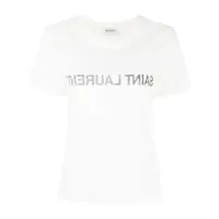 Tricouri Saint Laurent Reverse Logo-Print T-Shirt Femei
