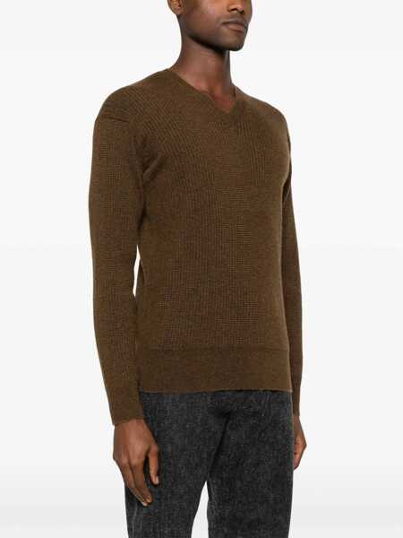 Pulovere THE ROW The Row Cashmere Blend V-Necked Sweater BROWN Barbati (BM 17238298) 3