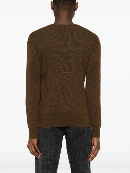 Pulovere THE ROW The Row Cashmere Blend V-Necked Sweater BROWN Barbati (BM 17238298) 4