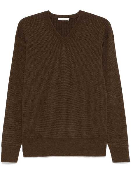 Pulovere THE ROW The Row Cashmere Blend V-Necked Sweater BROWN Barbati (BM 17238298) 1
