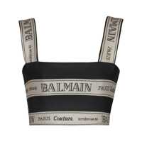 Topuri Balmain Cropped Top With Jacquard Effect Femei