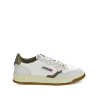 Sneakers Autry Medalist Low White Leather And Covert Green Sneakers Barbati