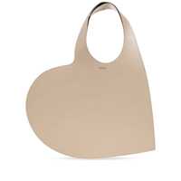 Genti de umar 'Heart' Beige Shoulder Bag With Logo Print In Leather Woman Femei