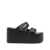 COPERNI Black Wedges With Logo Patch On The Front And Touch-Strap Closure In Leather Woman Black