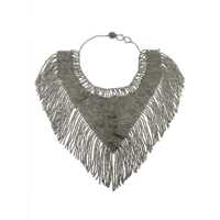 Esarfe Grey Necklace With Scarf Design Decorated With Beads In Mixed Glass And Metal Woman Femei