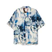 Camasi Paul Smith Paul Smith Oversized Shirt With Floral Pattern In Blue And White