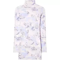 Rochii Off-White Light Blue High-Neck Mini Dress With Print Femei