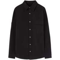 Camasi Palm Angels Black Cotton Shirt With Front Pocket Barbati