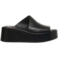 Sandale cu toc Platform sabot in leather Femei